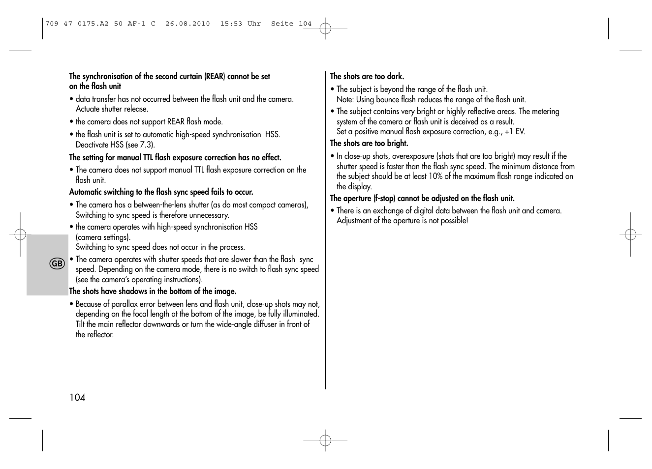 Metz MECABLITZ 50 AF-1 digital Canon User Manual | Page 104 / 174