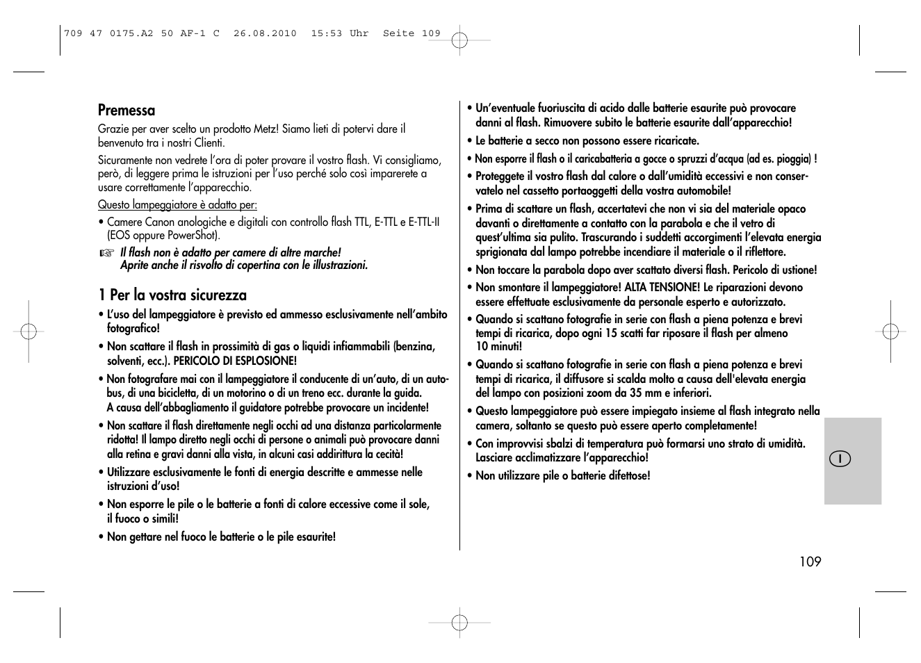 Metz MECABLITZ 50 AF-1 digital Canon User Manual | Page 109 / 174