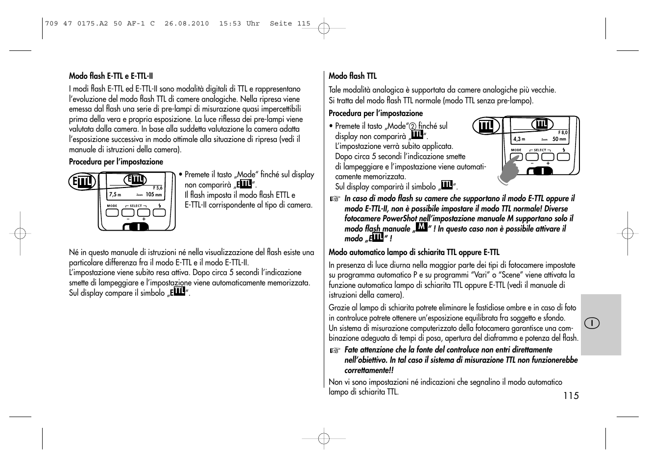 Ttl e | Metz MECABLITZ 50 AF-1 digital Canon User Manual | Page 115 / 174