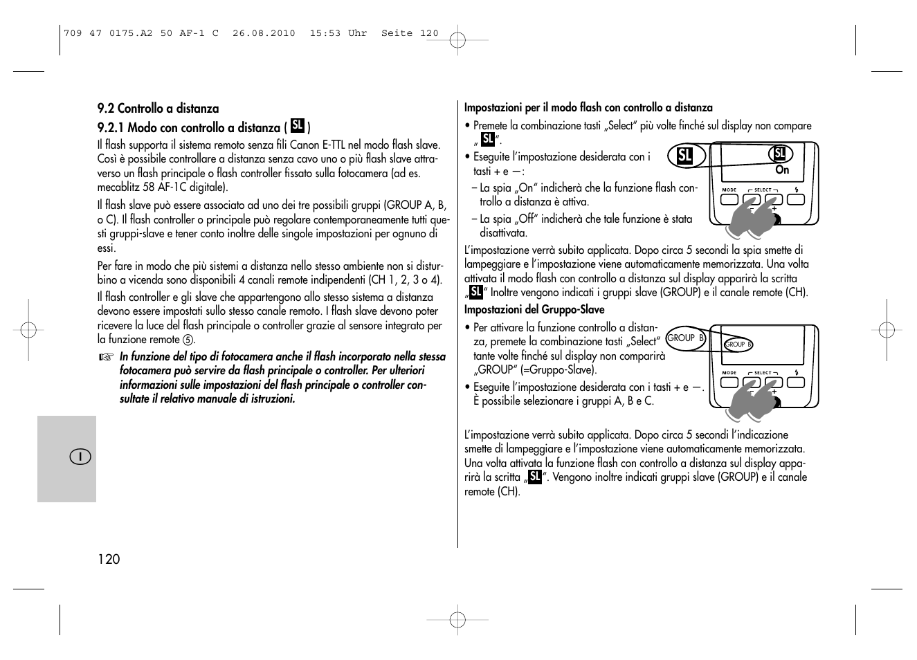 Metz MECABLITZ 50 AF-1 digital Canon User Manual | Page 120 / 174