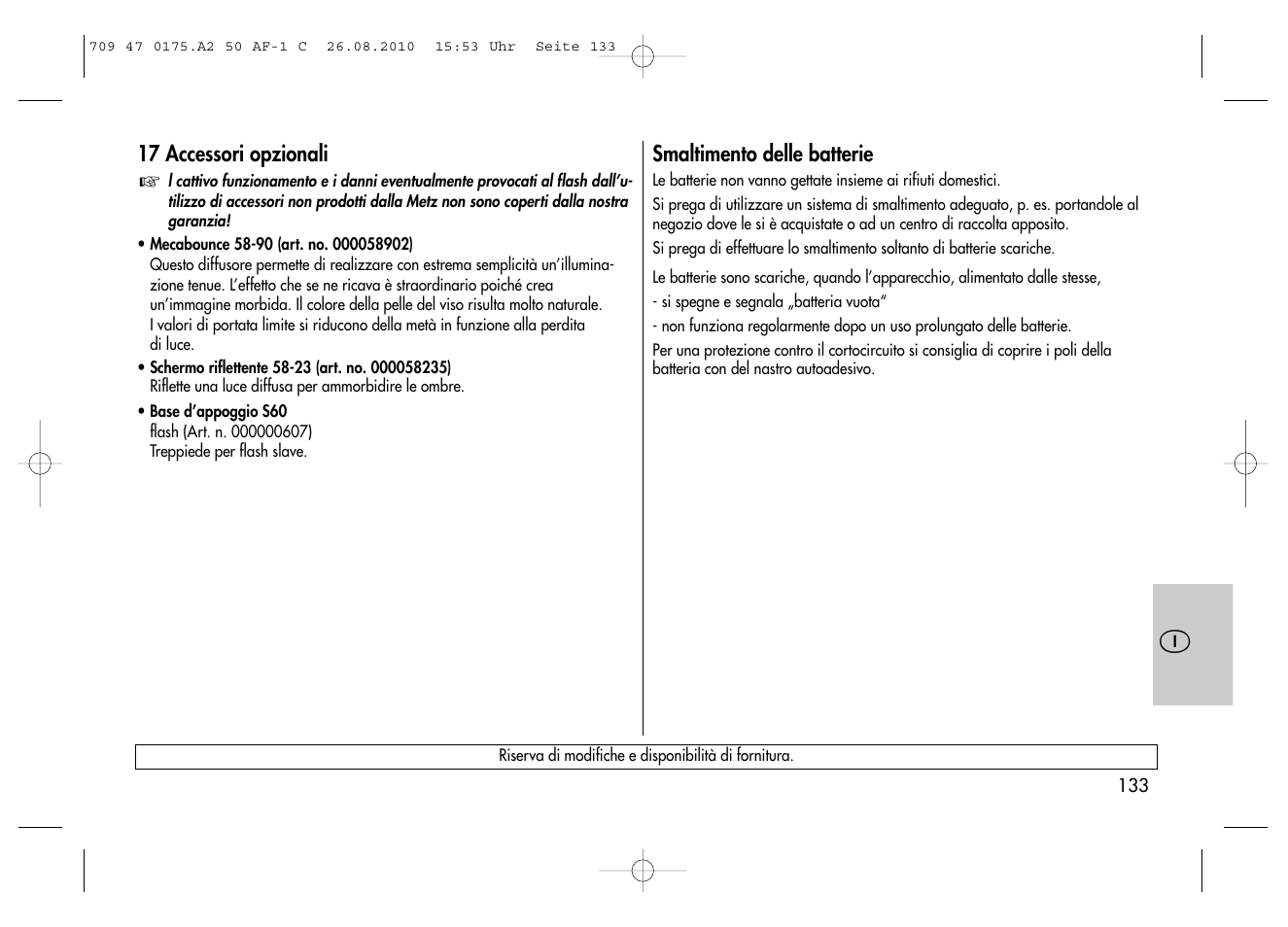 Metz MECABLITZ 50 AF-1 digital Canon User Manual | Page 133 / 174