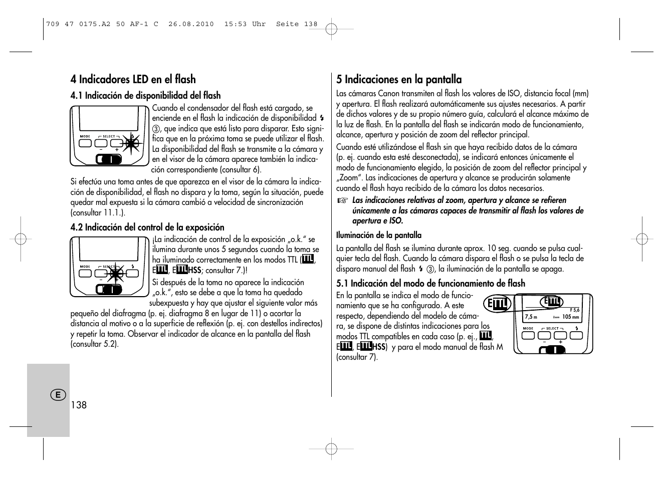 Metz MECABLITZ 50 AF-1 digital Canon User Manual | Page 138 / 174