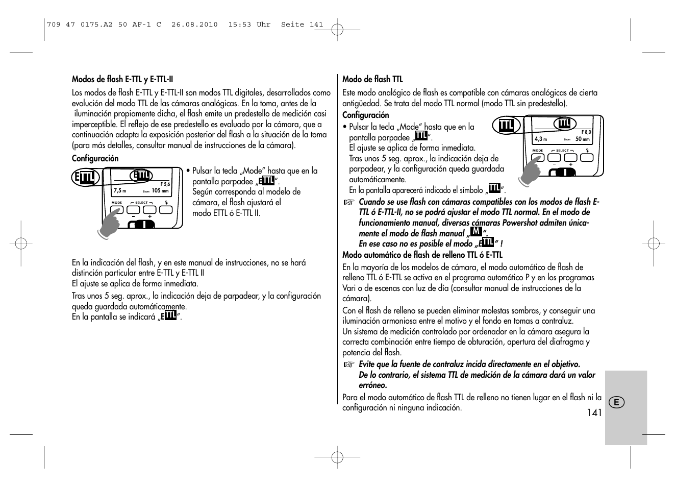 Metz MECABLITZ 50 AF-1 digital Canon User Manual | Page 141 / 174