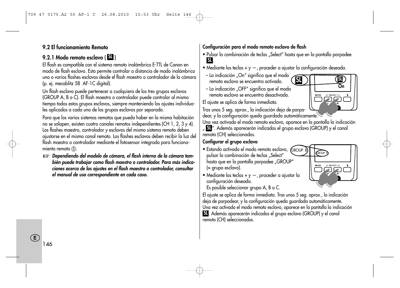 Metz MECABLITZ 50 AF-1 digital Canon User Manual | Page 146 / 174