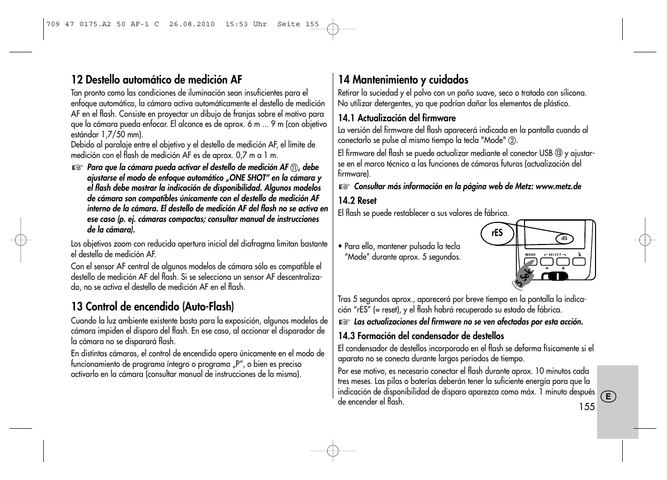 Metz MECABLITZ 50 AF-1 digital Canon User Manual | Page 155 / 174