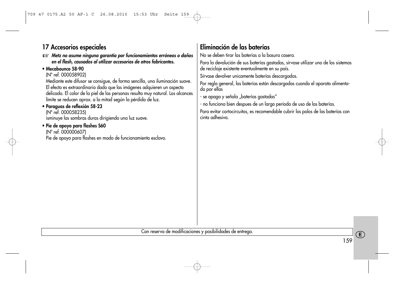 Metz MECABLITZ 50 AF-1 digital Canon User Manual | Page 159 / 174