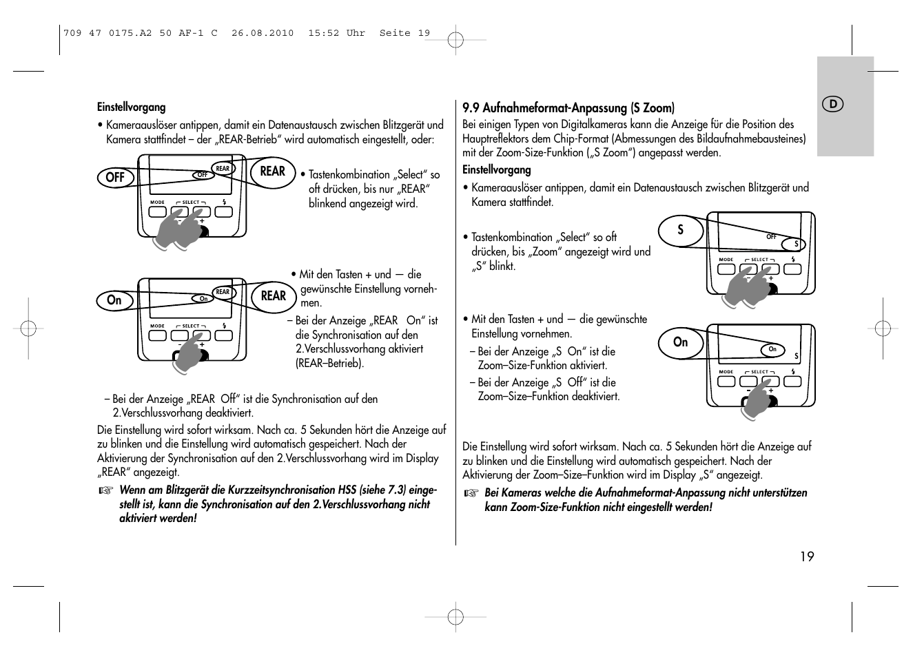 Metz MECABLITZ 50 AF-1 digital Canon User Manual | Page 19 / 174