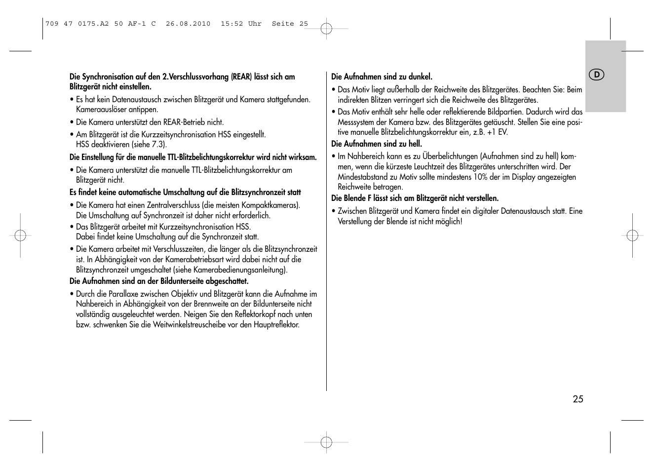 Metz MECABLITZ 50 AF-1 digital Canon User Manual | Page 25 / 174