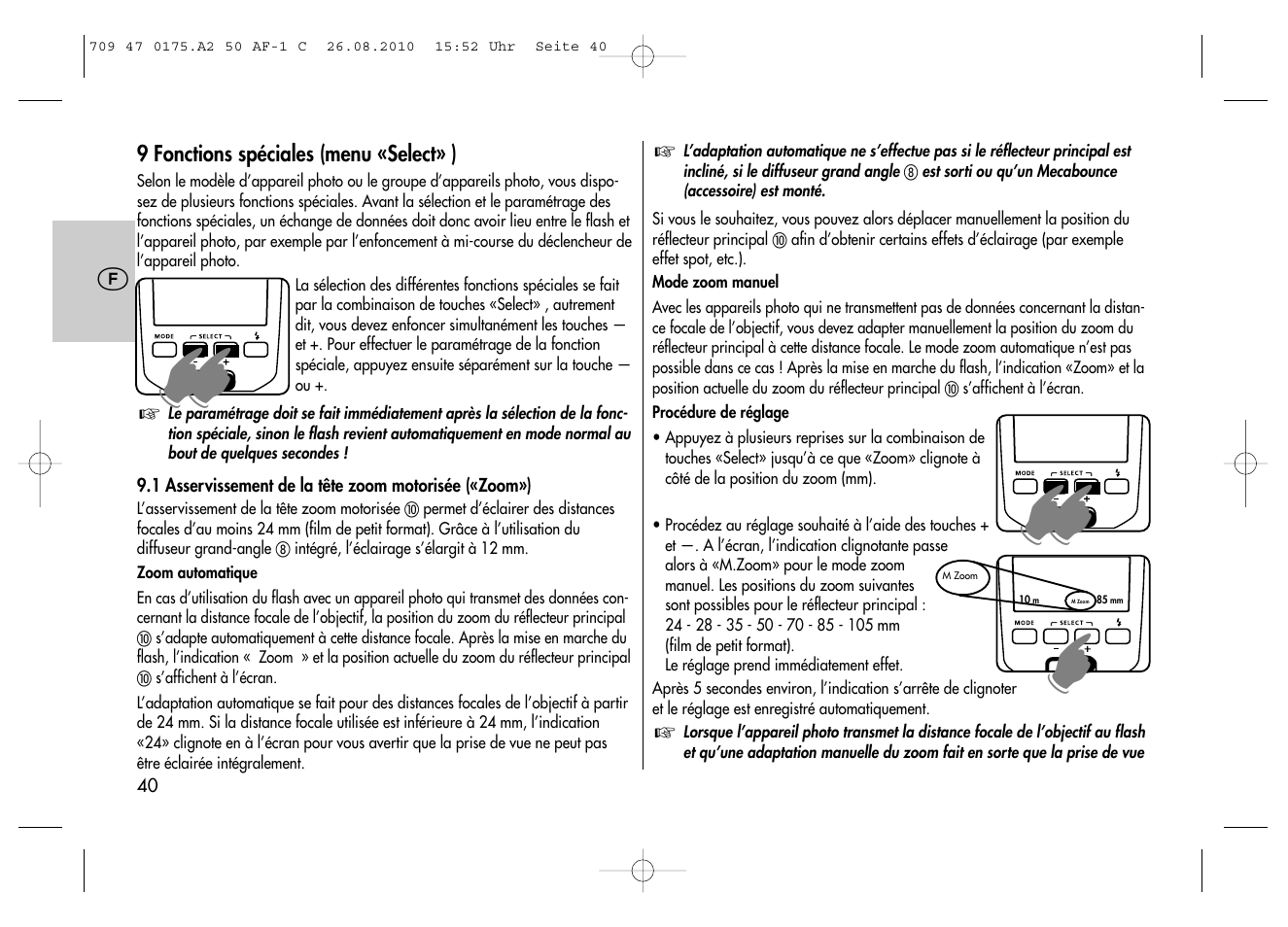 Metz MECABLITZ 50 AF-1 digital Canon User Manual | Page 40 / 174