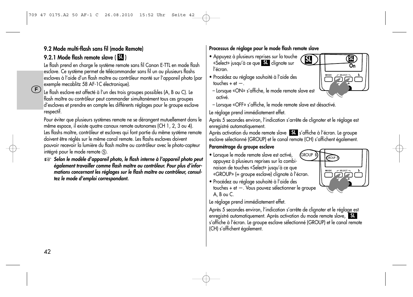 Metz MECABLITZ 50 AF-1 digital Canon User Manual | Page 42 / 174