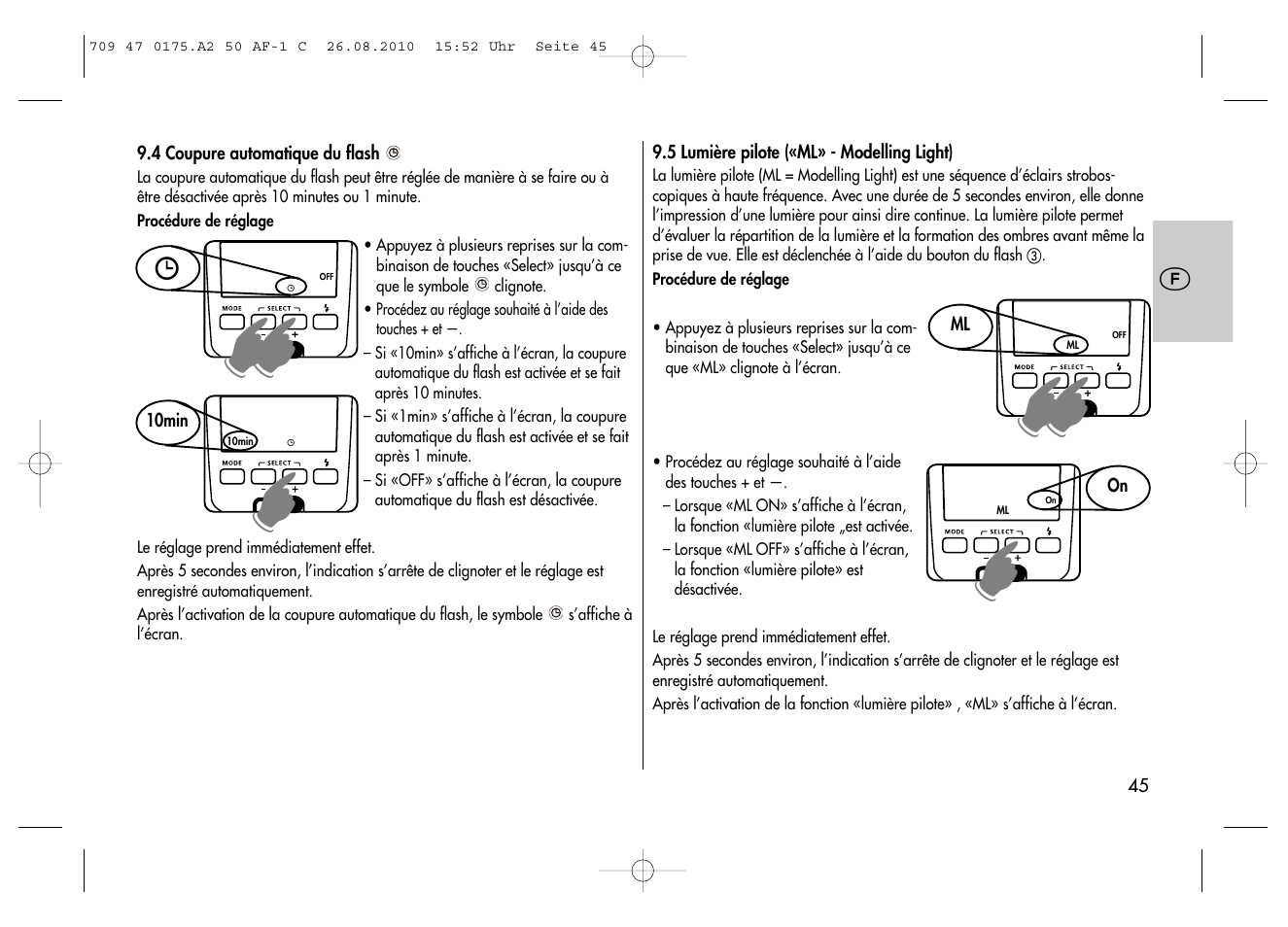 Metz MECABLITZ 50 AF-1 digital Canon User Manual | Page 45 / 174