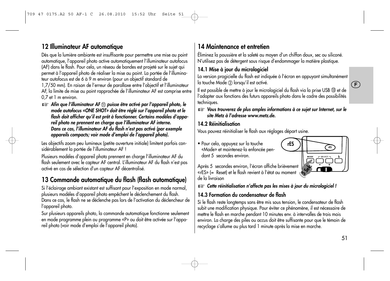 Metz MECABLITZ 50 AF-1 digital Canon User Manual | Page 51 / 174