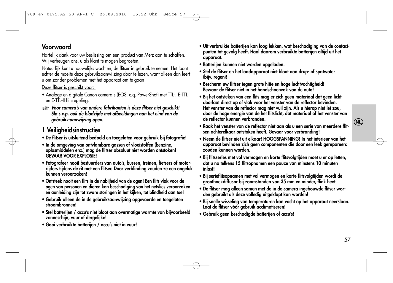 Metz MECABLITZ 50 AF-1 digital Canon User Manual | Page 57 / 174