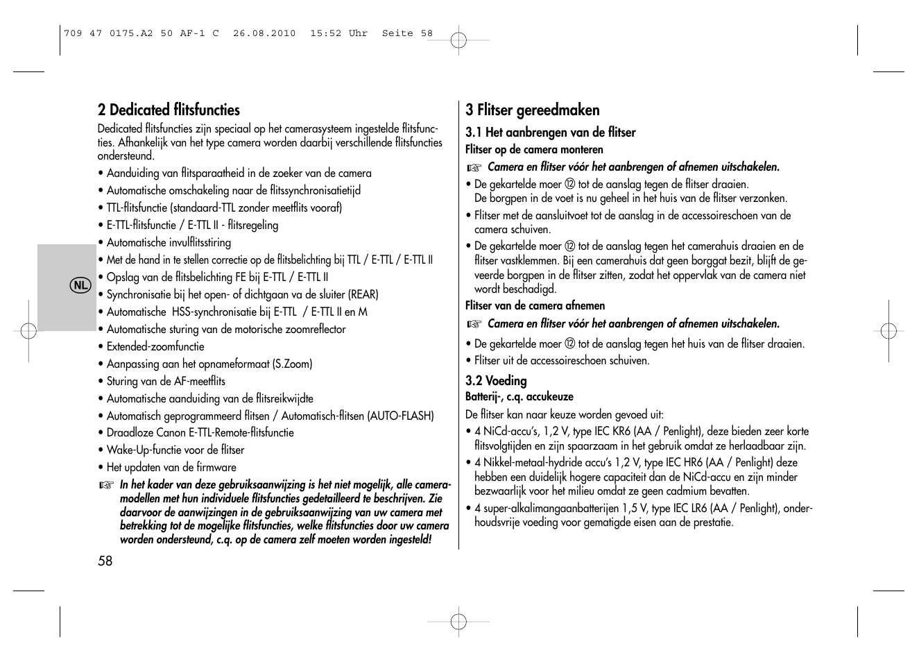 Metz MECABLITZ 50 AF-1 digital Canon User Manual | Page 58 / 174