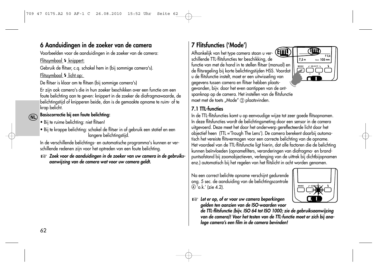 Metz MECABLITZ 50 AF-1 digital Canon User Manual | Page 62 / 174