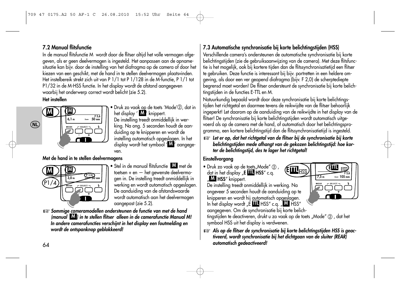 Metz MECABLITZ 50 AF-1 digital Canon User Manual | Page 64 / 174