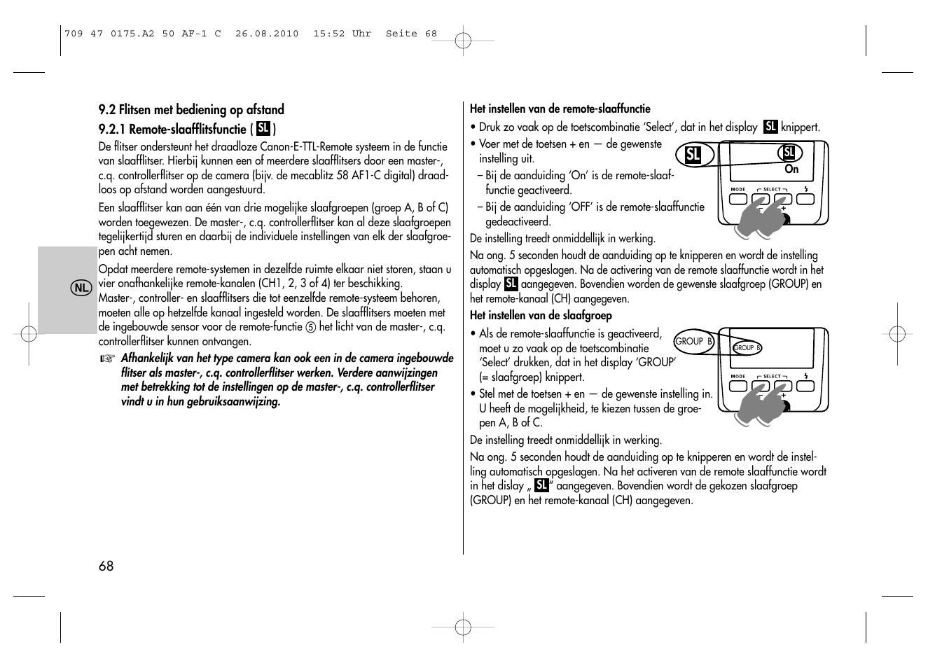 Metz MECABLITZ 50 AF-1 digital Canon User Manual | Page 68 / 174