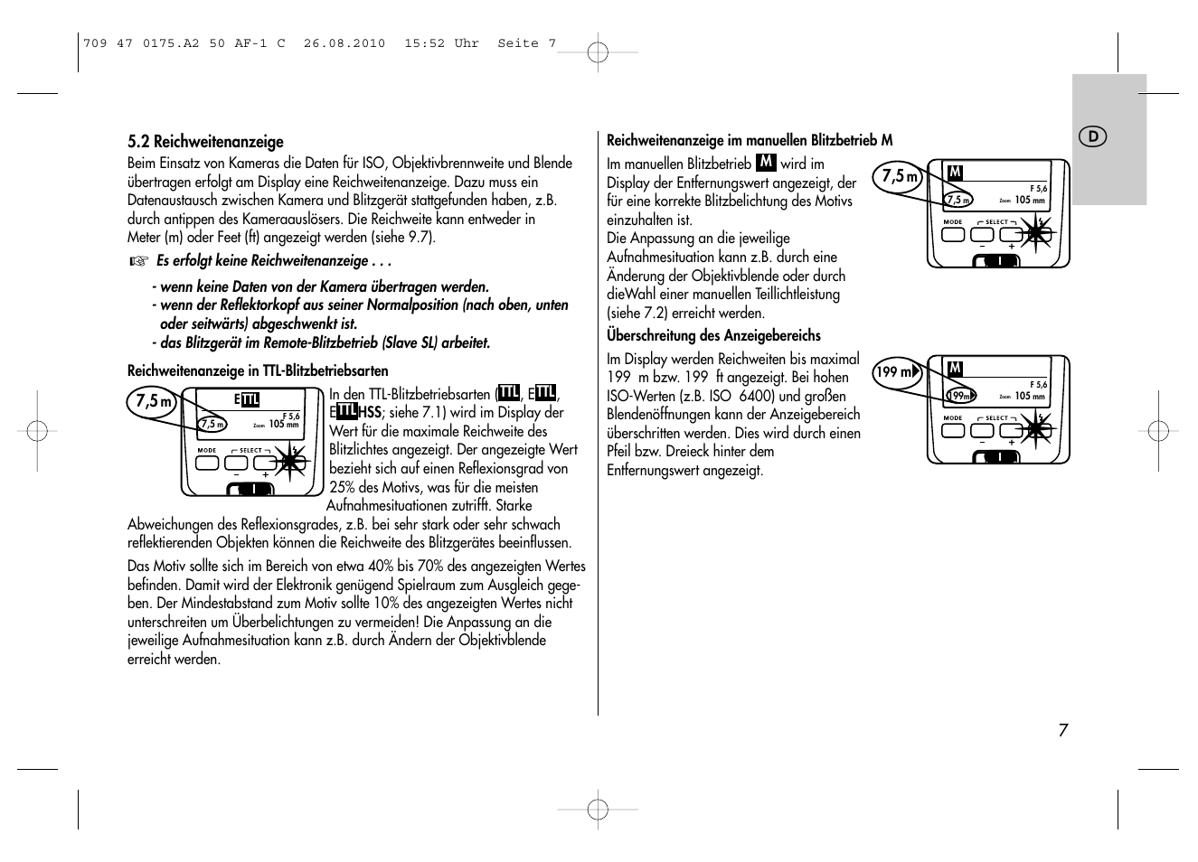 Metz MECABLITZ 50 AF-1 digital Canon User Manual | Page 7 / 174