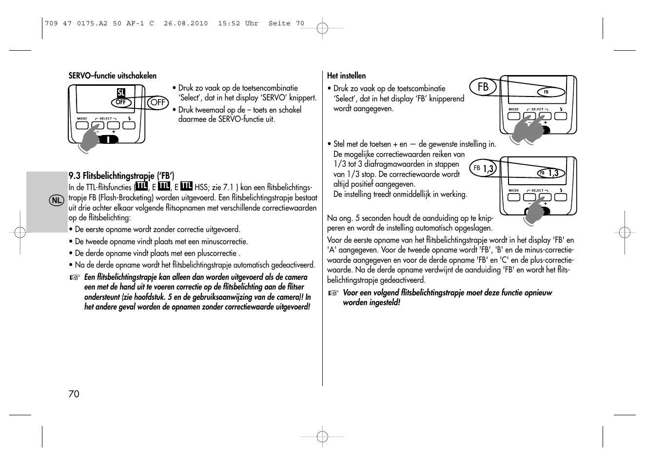 Metz MECABLITZ 50 AF-1 digital Canon User Manual | Page 70 / 174
