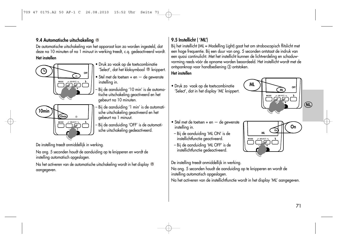 Metz MECABLITZ 50 AF-1 digital Canon User Manual | Page 71 / 174
