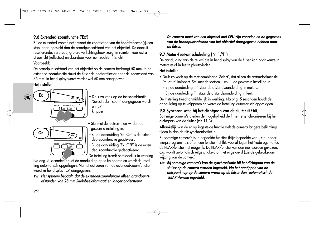Metz MECABLITZ 50 AF-1 digital Canon User Manual | Page 72 / 174