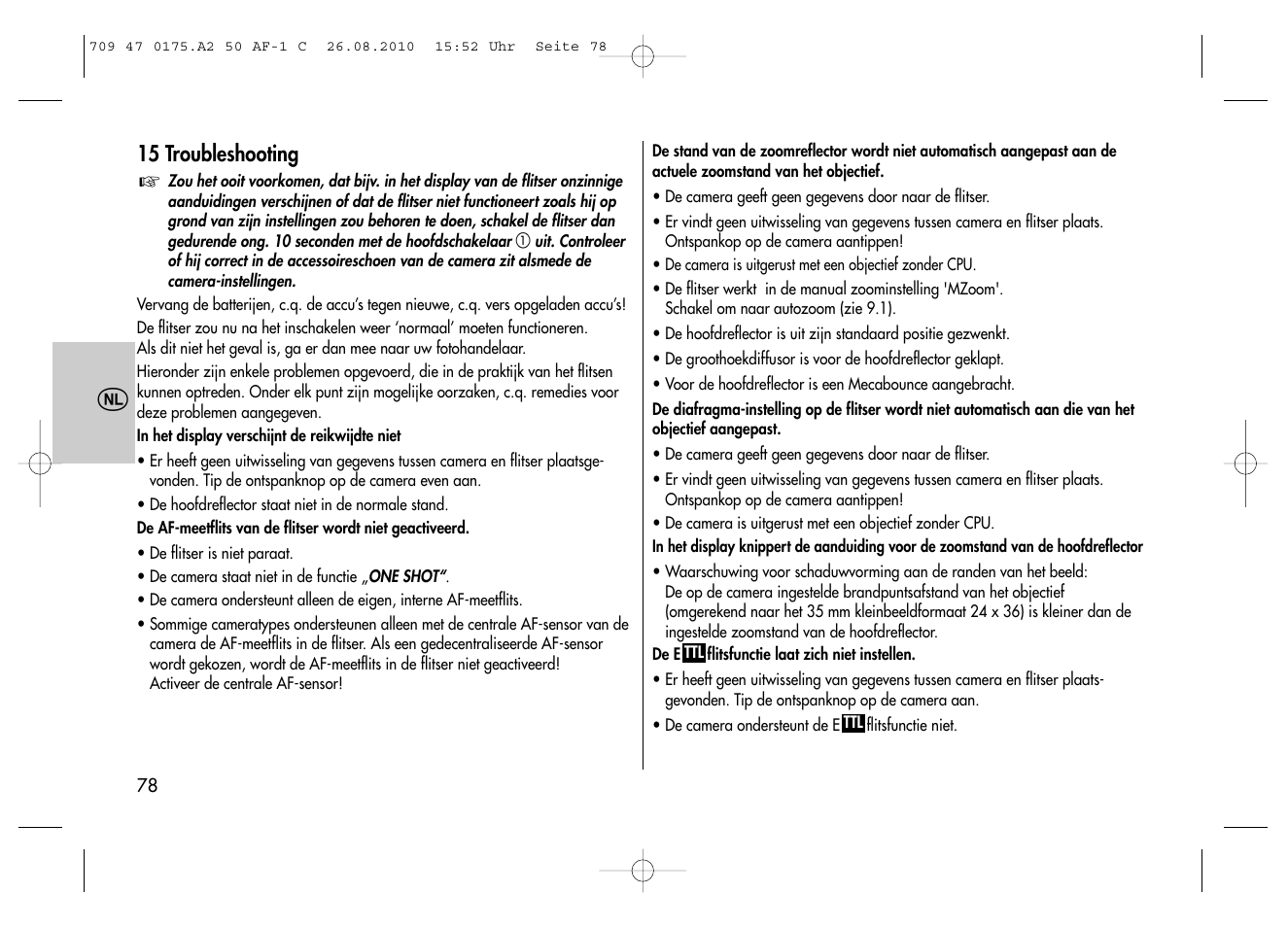 Metz MECABLITZ 50 AF-1 digital Canon User Manual | Page 78 / 174