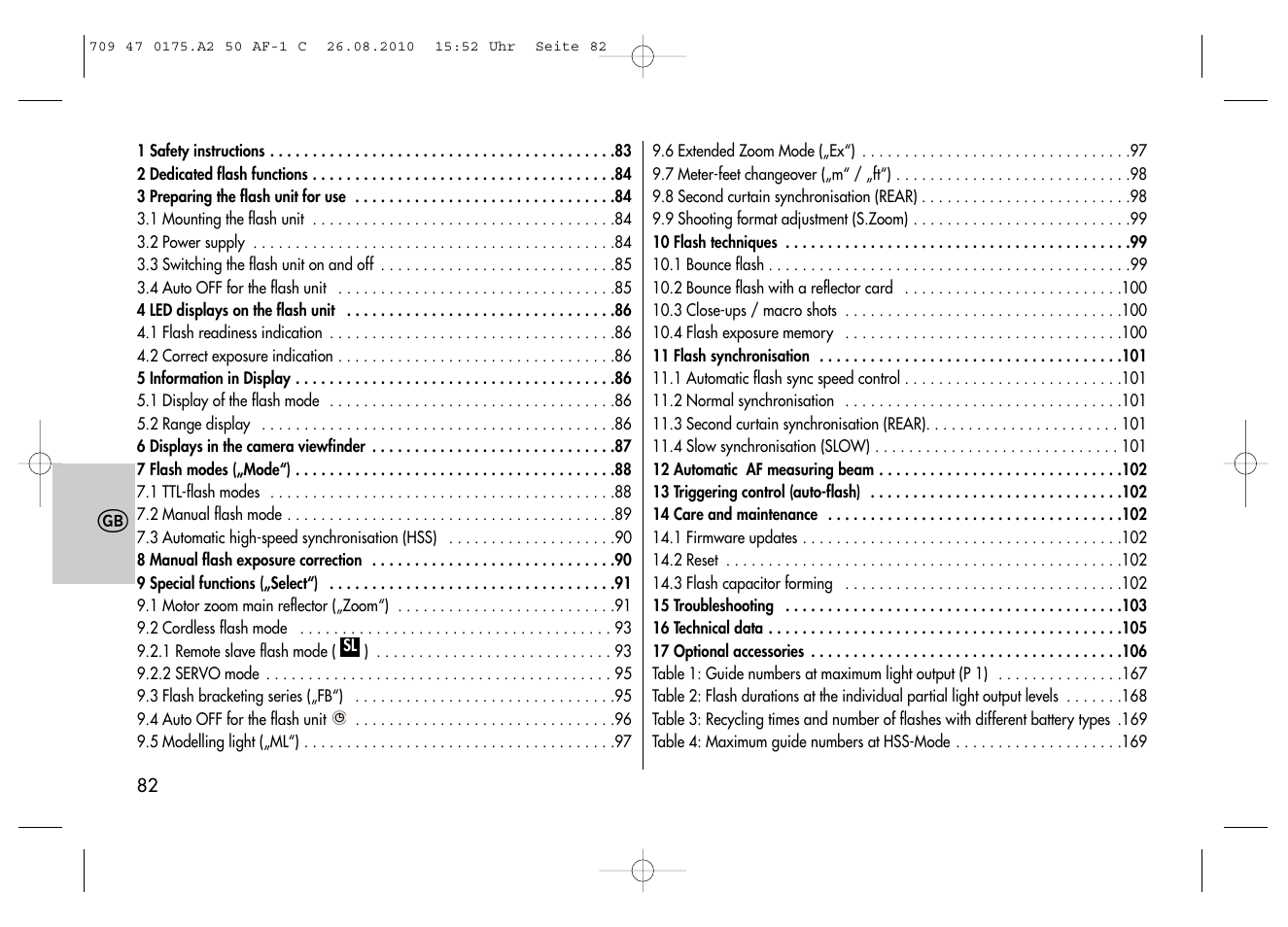 Metz MECABLITZ 50 AF-1 digital Canon User Manual | Page 82 / 174