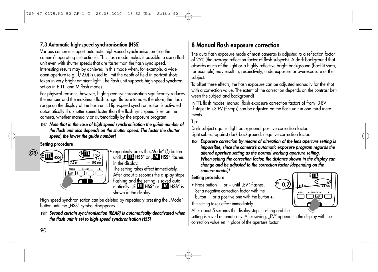 Metz MECABLITZ 50 AF-1 digital Canon User Manual | Page 90 / 174