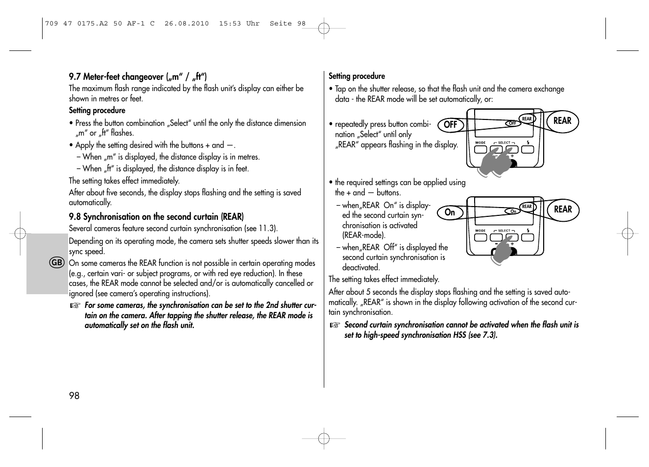 Metz MECABLITZ 50 AF-1 digital Canon User Manual | Page 98 / 174