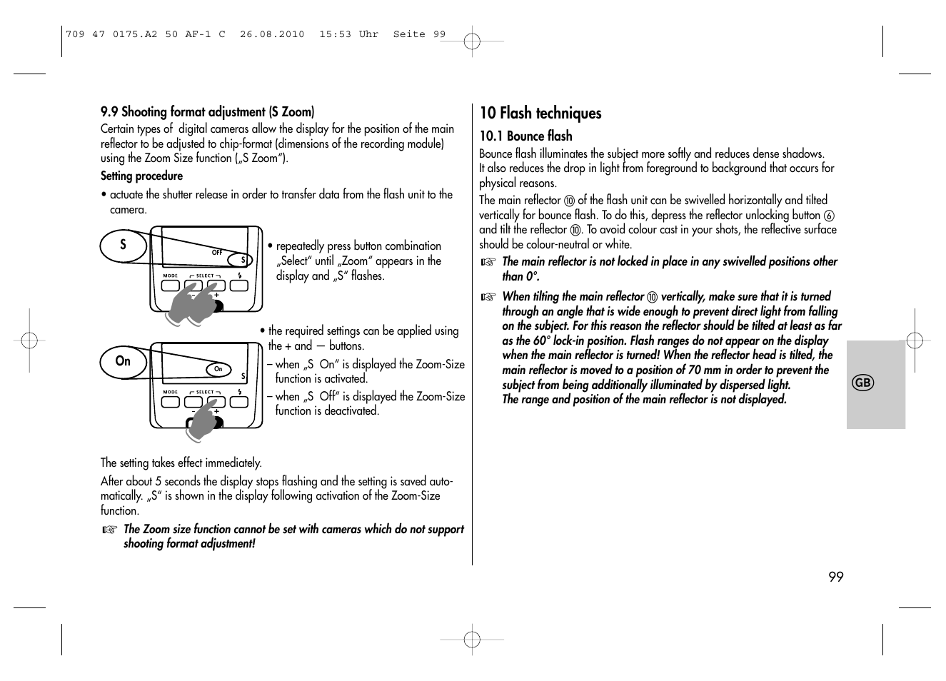 Metz MECABLITZ 50 AF-1 digital Canon User Manual | Page 99 / 174