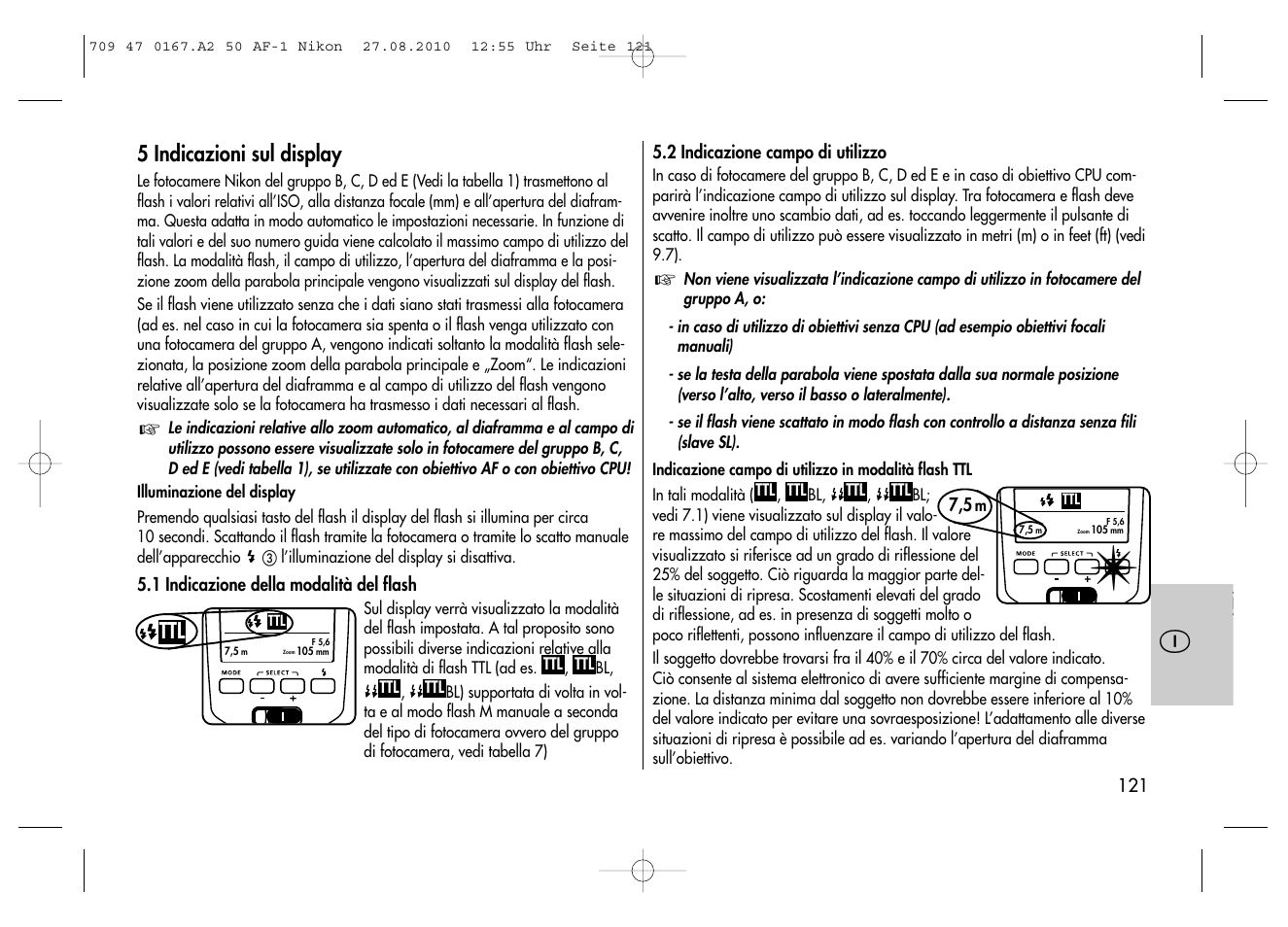 Metz MECABLITZ 50 AF-1 digital Nikon User Manual | Page 121 / 182