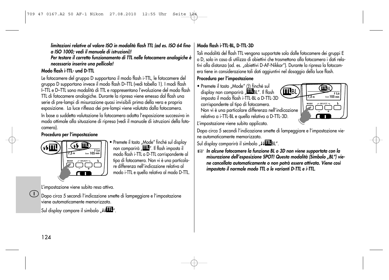 Metz MECABLITZ 50 AF-1 digital Nikon User Manual | Page 124 / 182