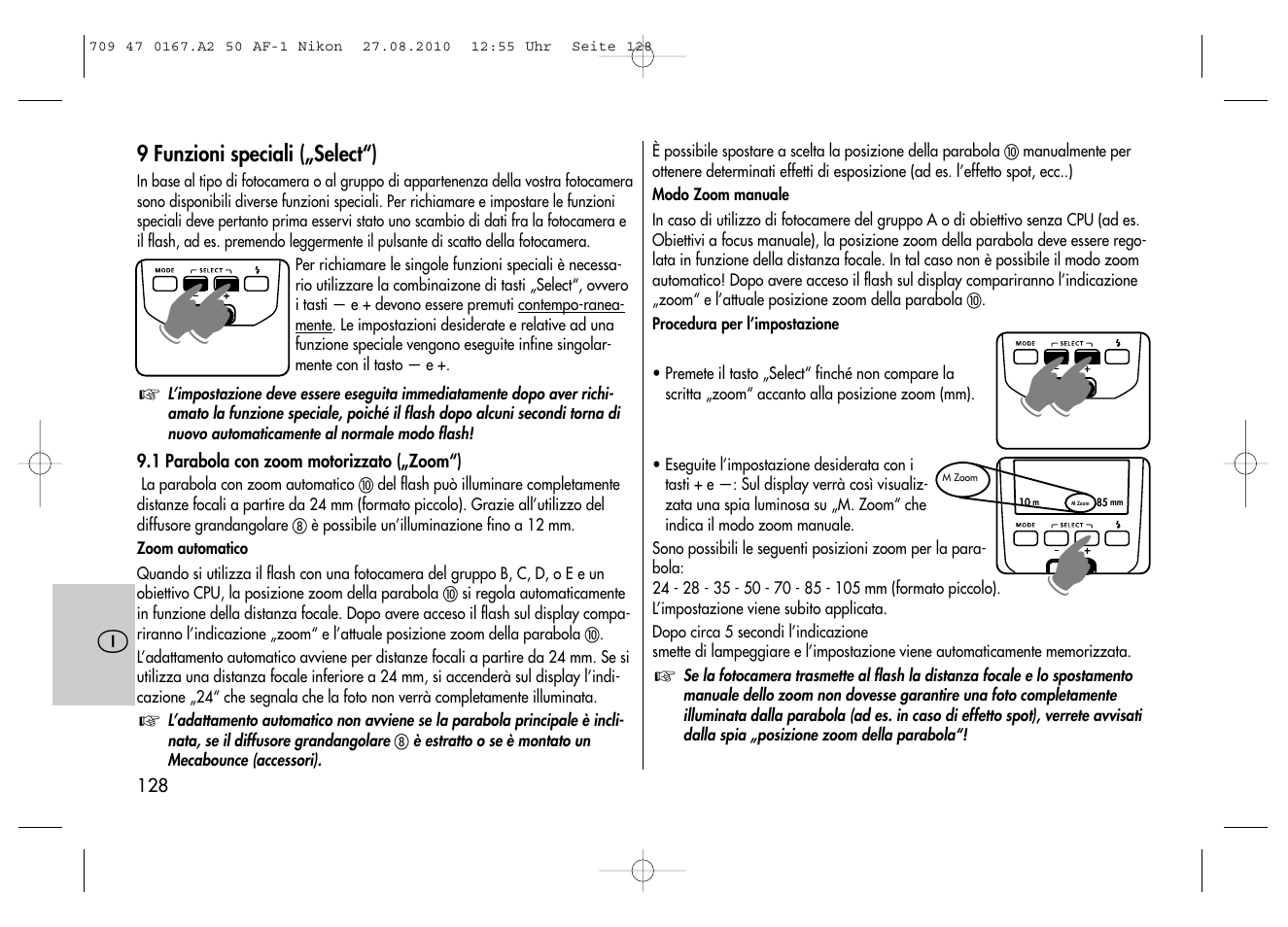 Metz MECABLITZ 50 AF-1 digital Nikon User Manual | Page 128 / 182