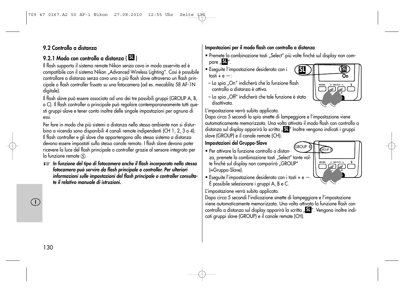 Metz MECABLITZ 50 AF-1 digital Nikon User Manual | Page 130 / 182