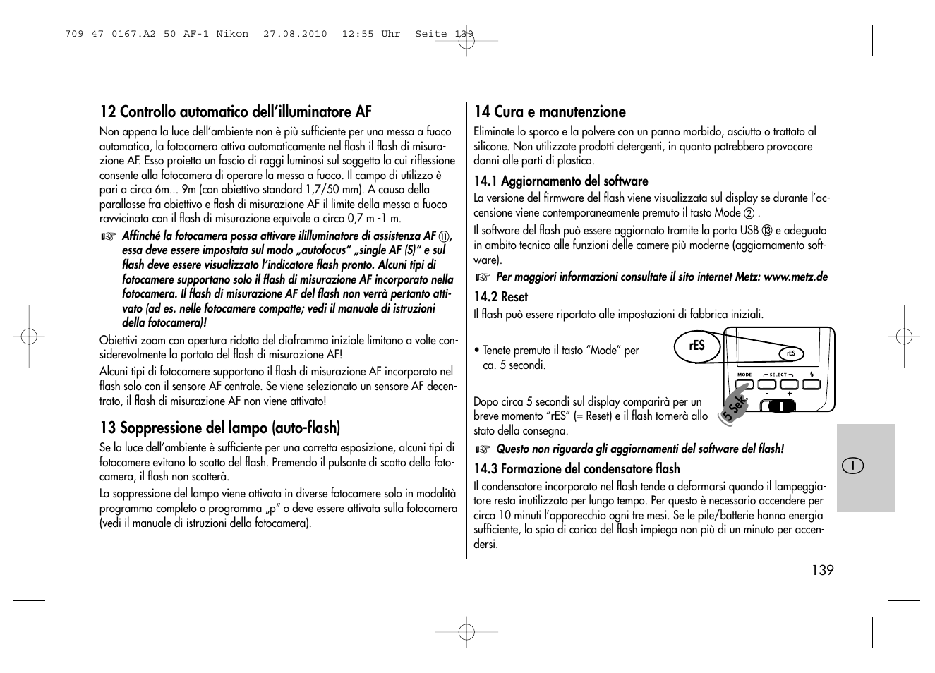 Metz MECABLITZ 50 AF-1 digital Nikon User Manual | Page 139 / 182