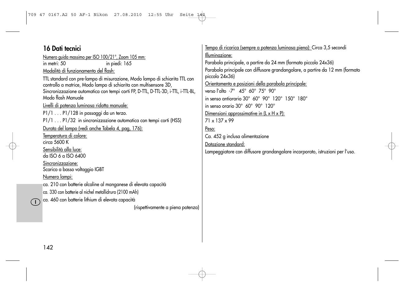 Metz MECABLITZ 50 AF-1 digital Nikon User Manual | Page 142 / 182