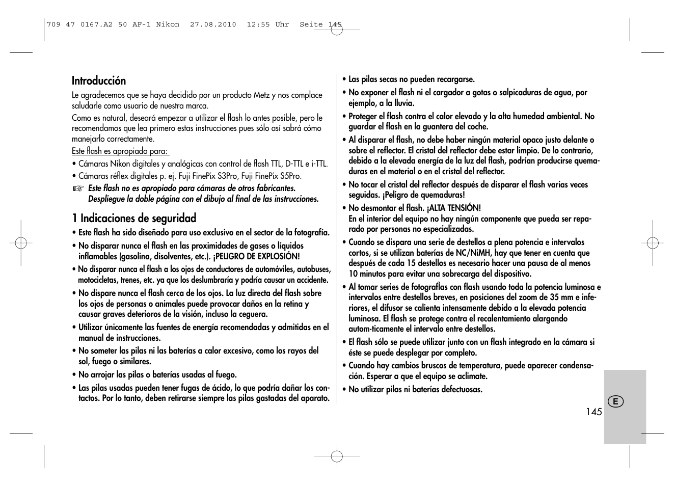 Metz MECABLITZ 50 AF-1 digital Nikon User Manual | Page 145 / 182