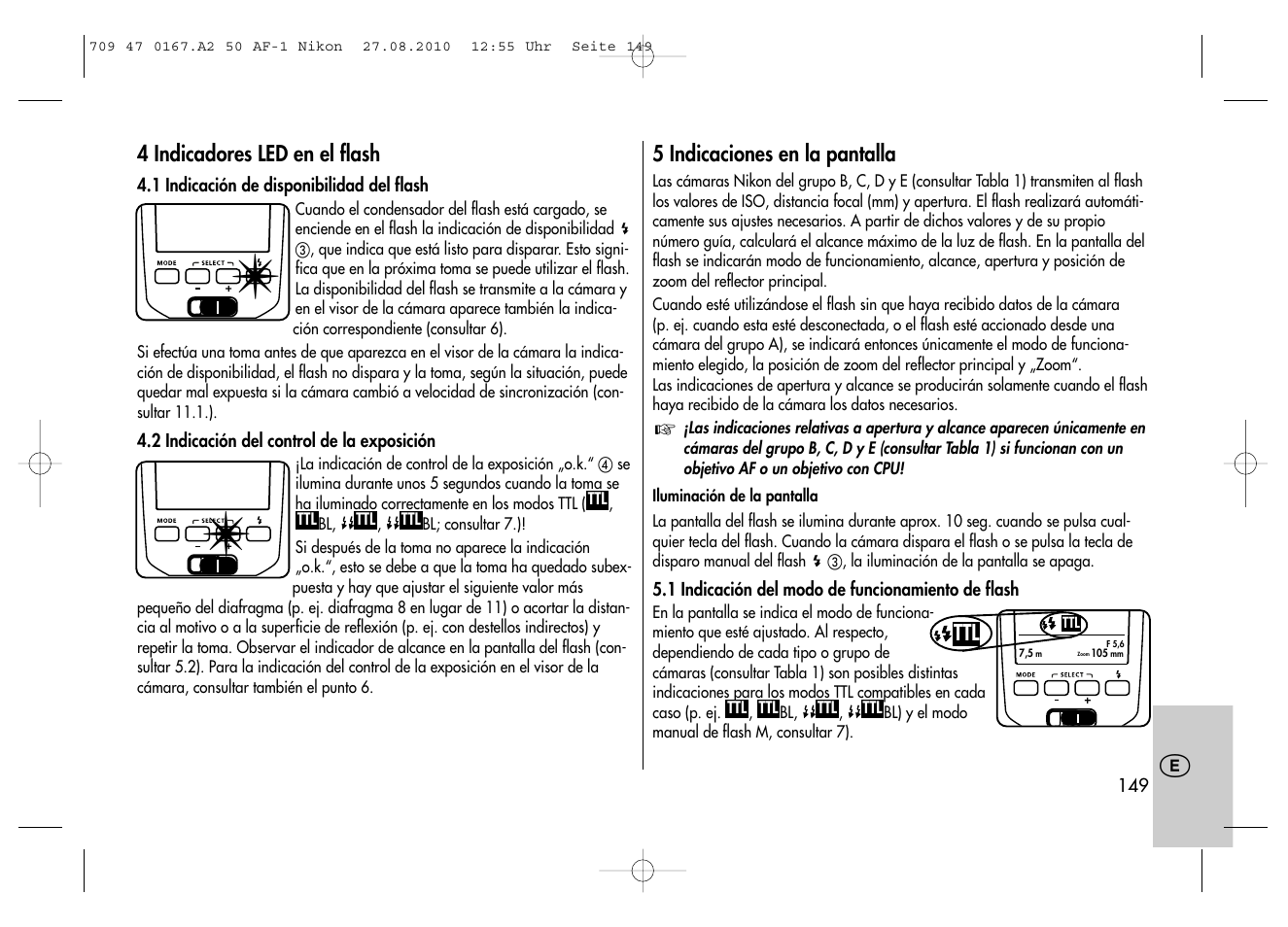 Metz MECABLITZ 50 AF-1 digital Nikon User Manual | Page 149 / 182