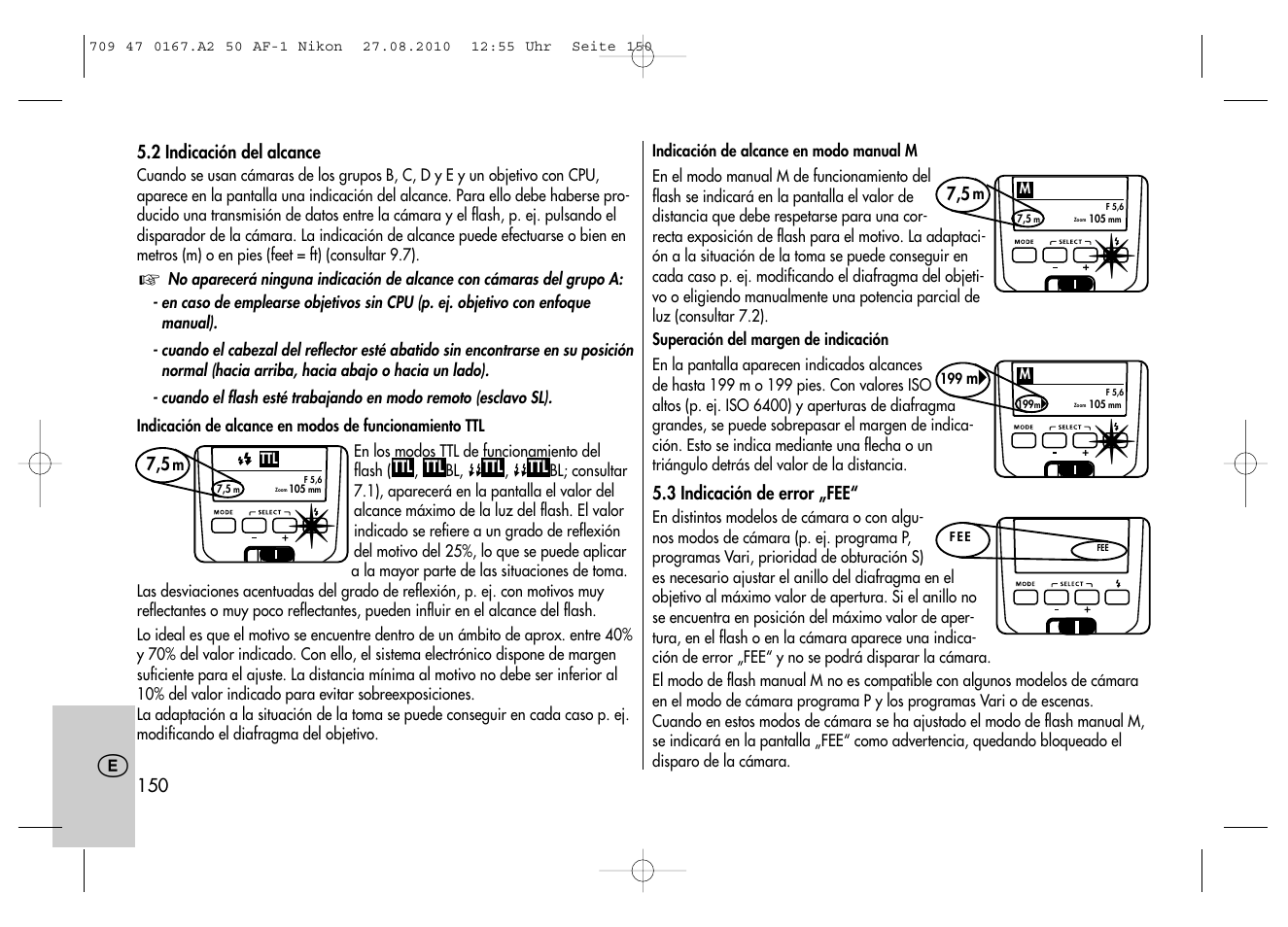 Metz MECABLITZ 50 AF-1 digital Nikon User Manual | Page 150 / 182