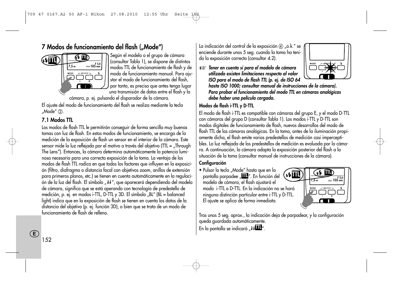 Metz MECABLITZ 50 AF-1 digital Nikon User Manual | Page 152 / 182