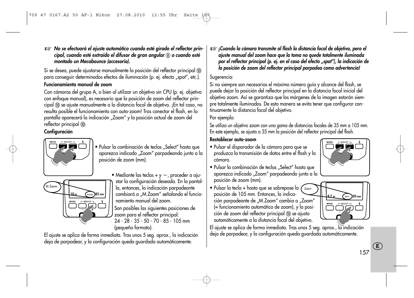 Metz MECABLITZ 50 AF-1 digital Nikon User Manual | Page 157 / 182