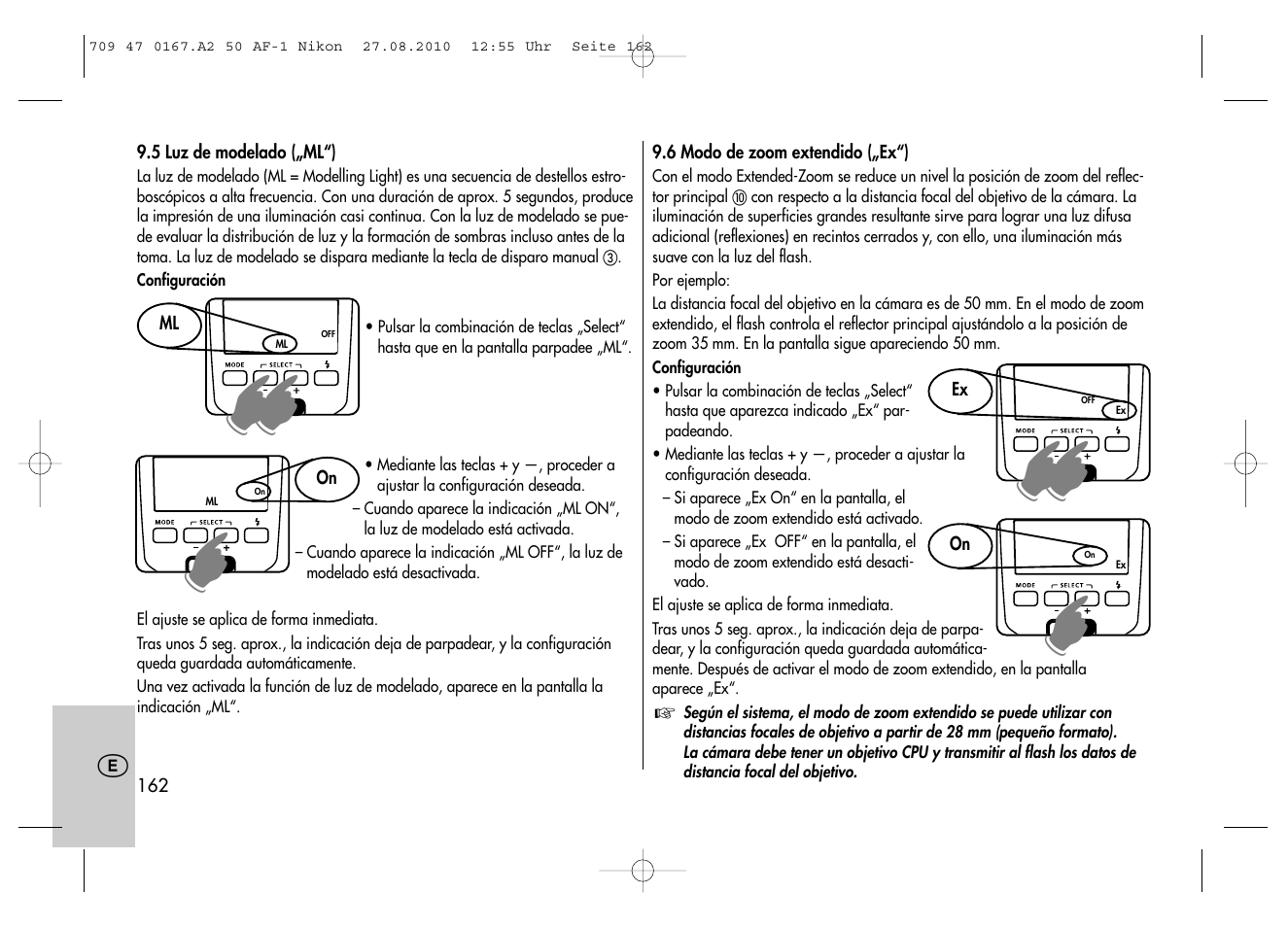 Metz MECABLITZ 50 AF-1 digital Nikon User Manual | Page 162 / 182
