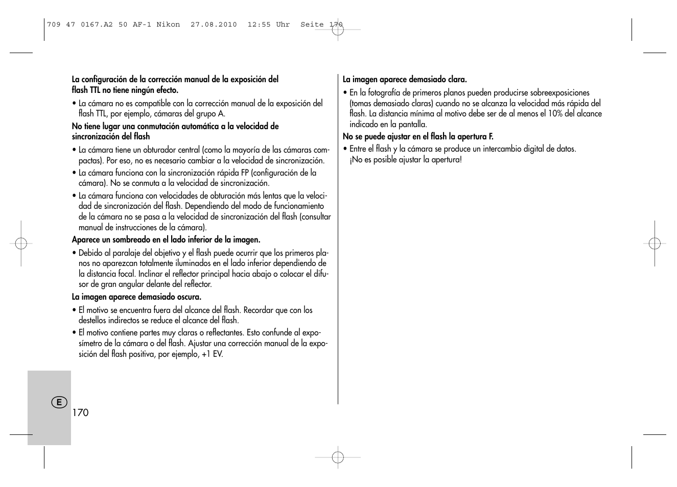 Metz MECABLITZ 50 AF-1 digital Nikon User Manual | Page 170 / 182