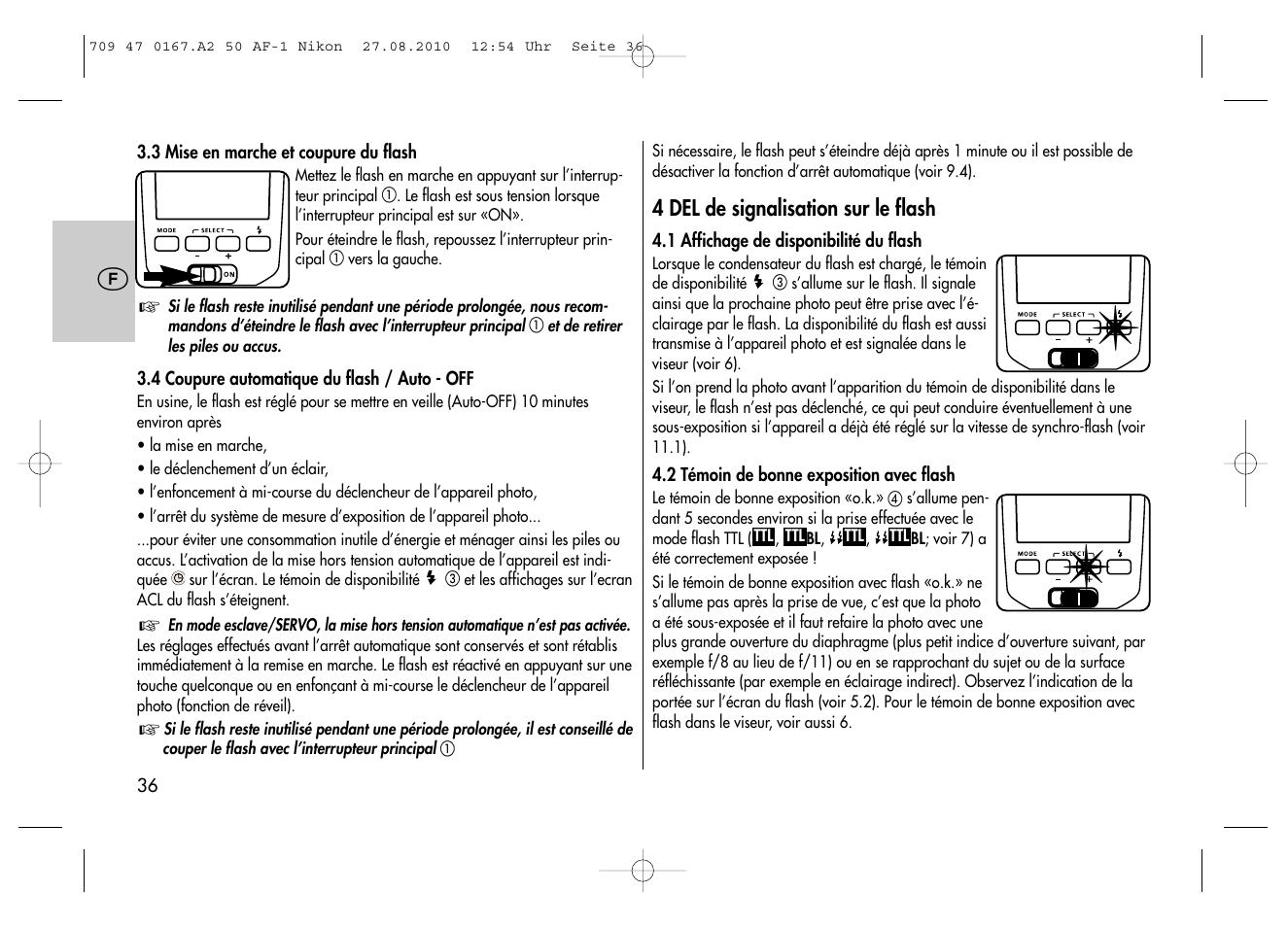 Metz MECABLITZ 50 AF-1 digital Nikon User Manual | Page 36 / 182