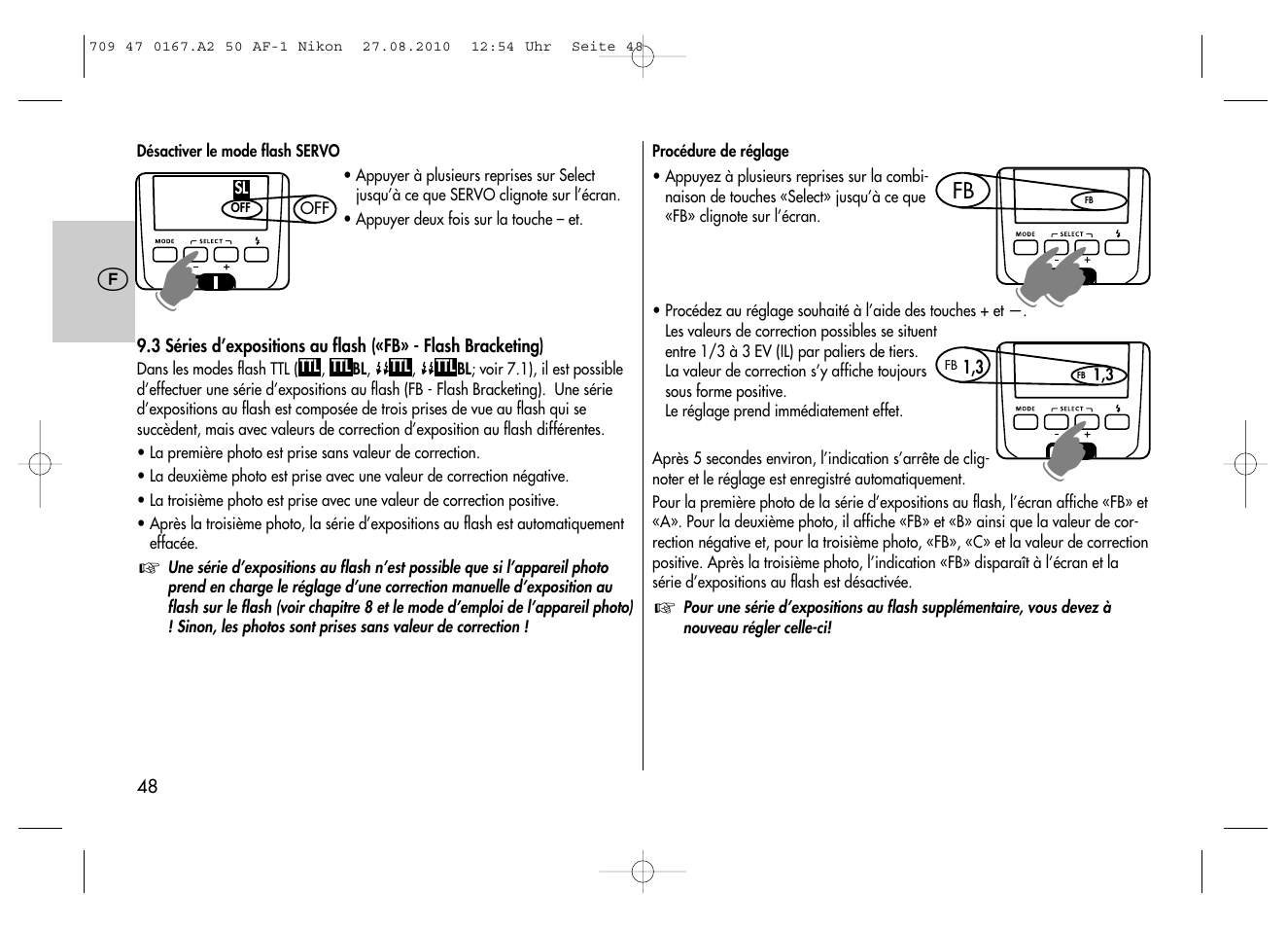 Metz MECABLITZ 50 AF-1 digital Nikon User Manual | Page 48 / 182