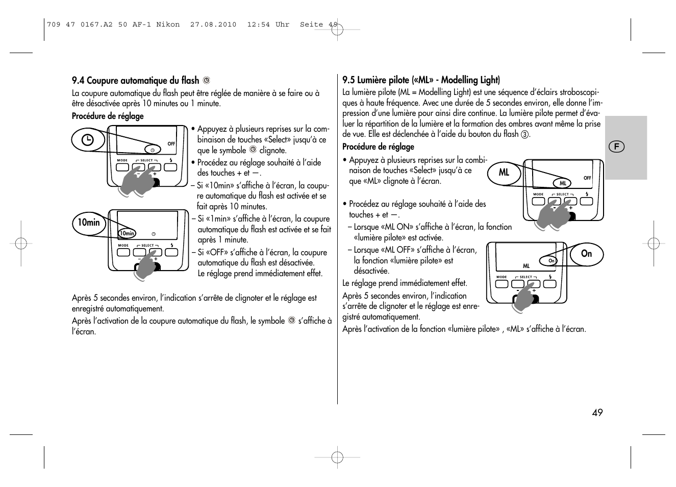 Metz MECABLITZ 50 AF-1 digital Nikon User Manual | Page 49 / 182