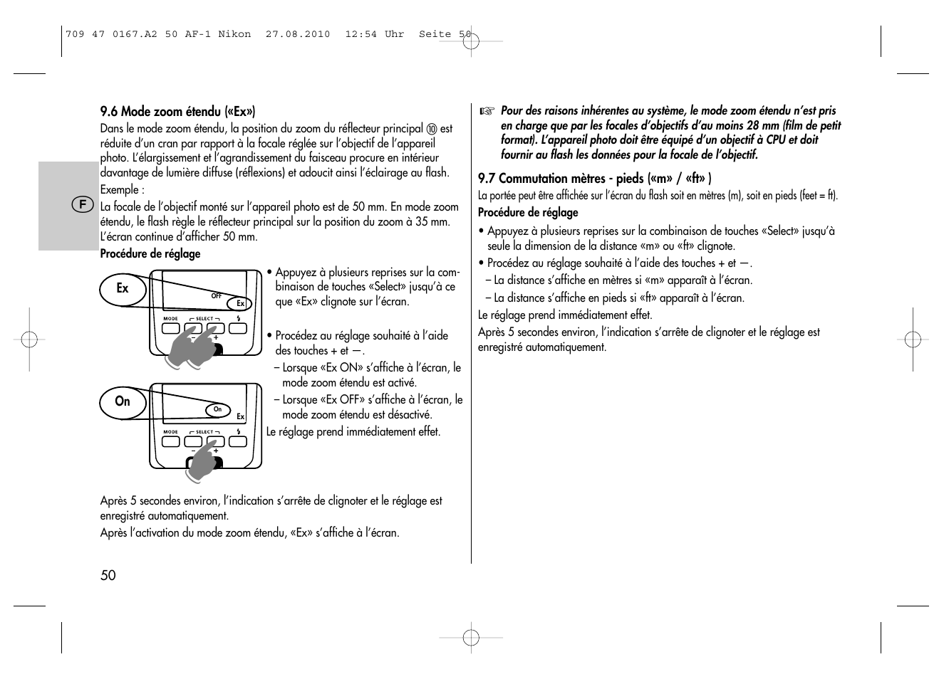 Metz MECABLITZ 50 AF-1 digital Nikon User Manual | Page 50 / 182