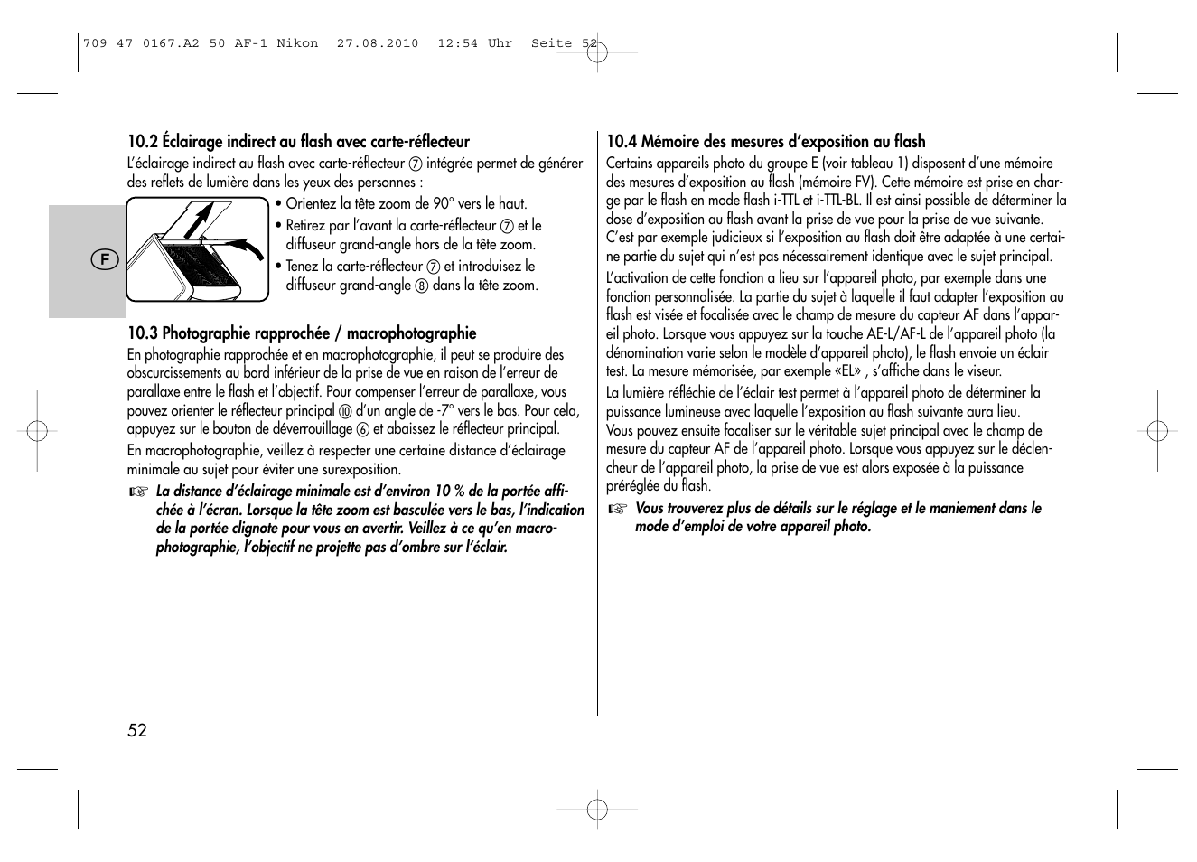 Metz MECABLITZ 50 AF-1 digital Nikon User Manual | Page 52 / 182
