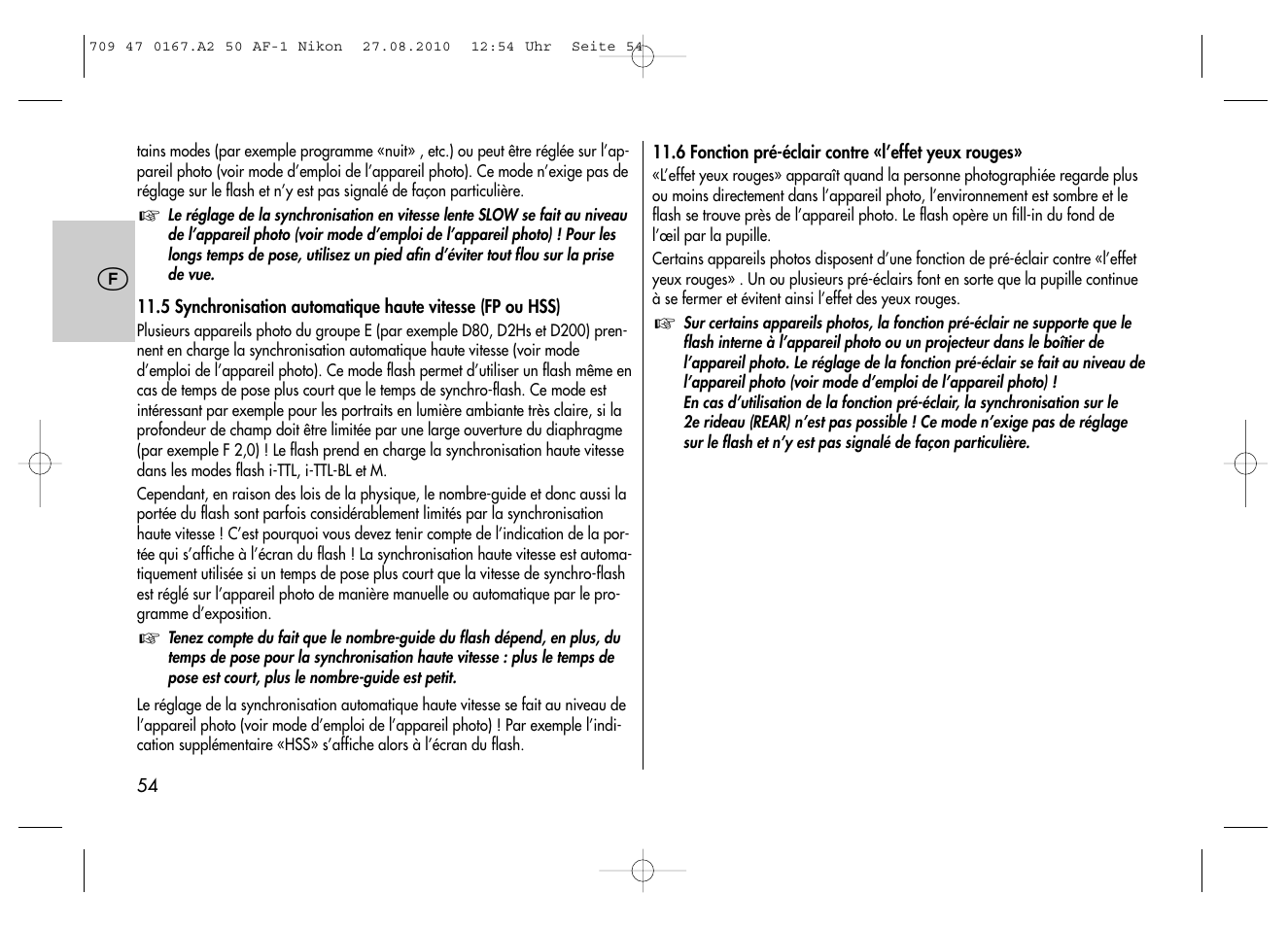 Metz MECABLITZ 50 AF-1 digital Nikon User Manual | Page 54 / 182