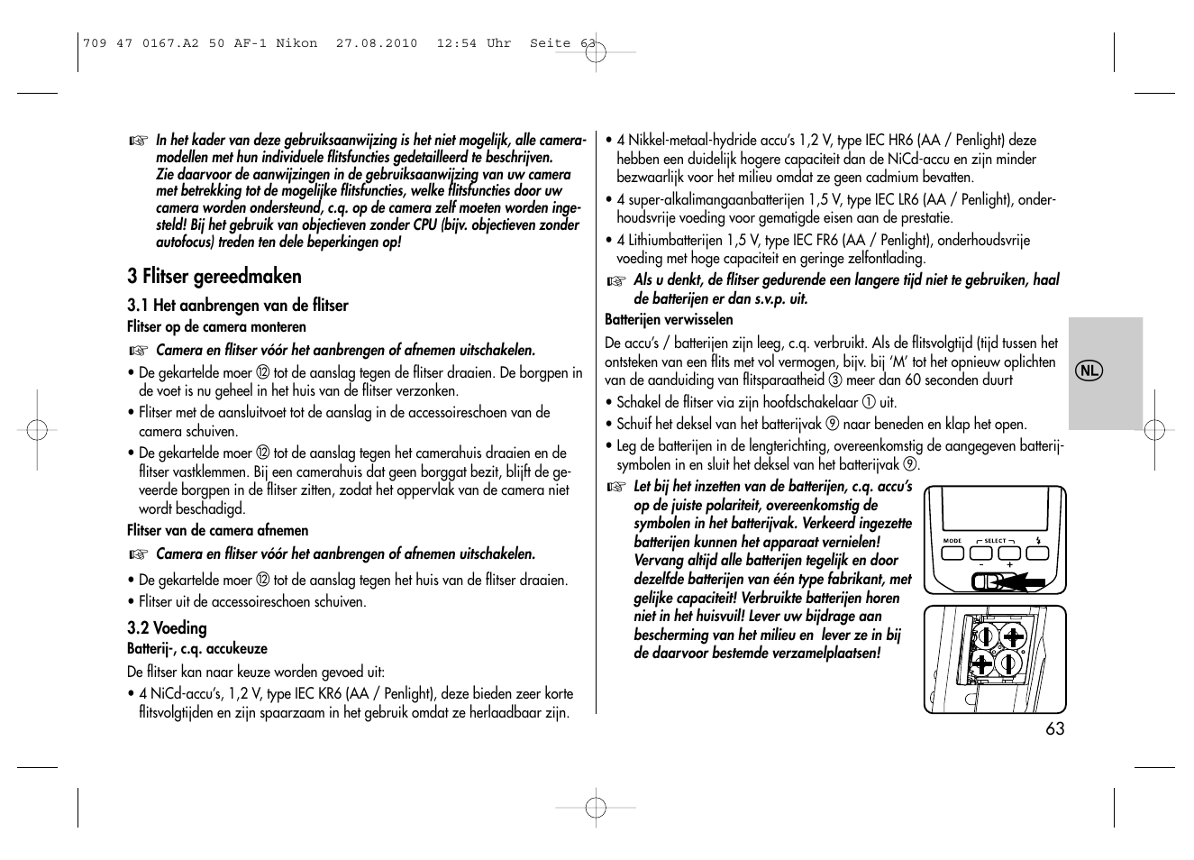 Metz MECABLITZ 50 AF-1 digital Nikon User Manual | Page 63 / 182